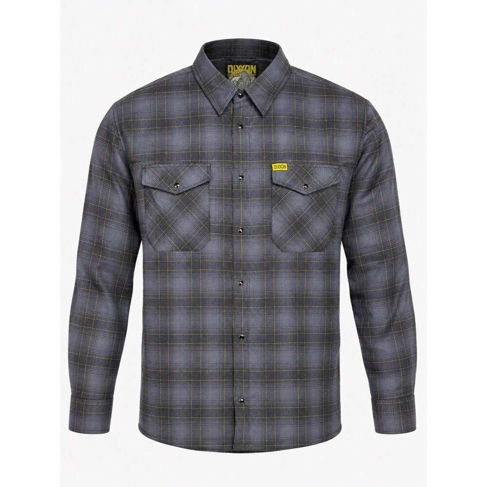 Dixxon The Raven Flannel Shirt Men’s 2XL Gray Plaid Long Sleeve Snap Button